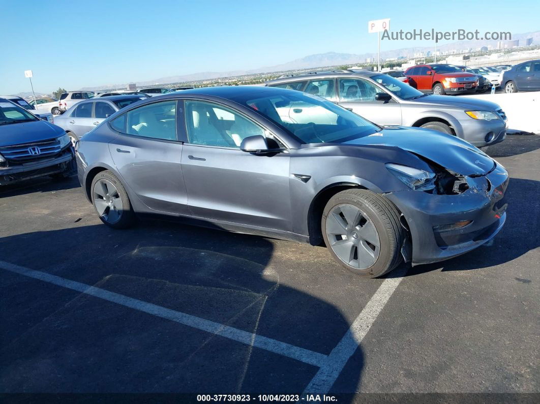 2021 Tesla Model 3 Standard Range Plus Rear-wheel Drive Gray vin: 5YJ3E1EAXMF856838