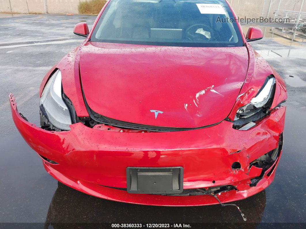 2021 Tesla Model 3 Standard Range Plus Rear-wheel Drive Red vin: 5YJ3E1EAXMF868259