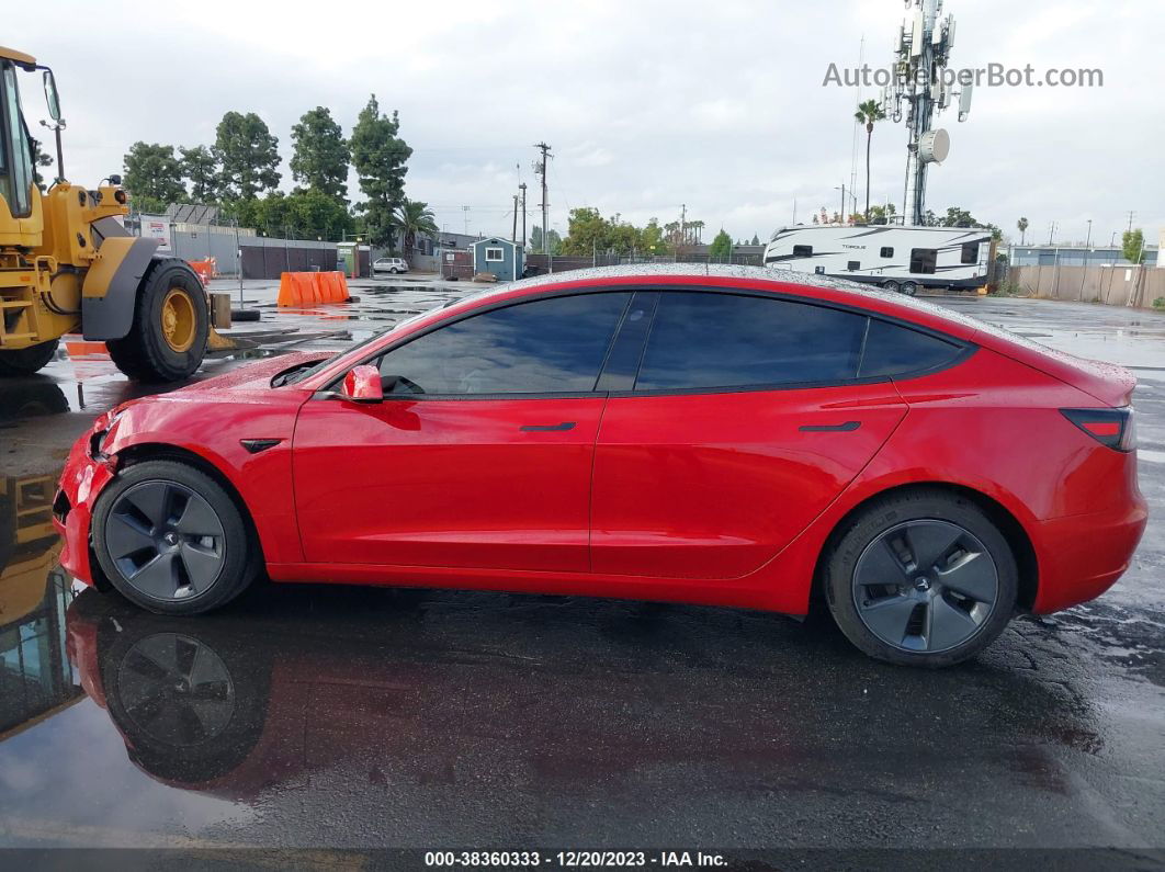 2021 Tesla Model 3 Standard Range Plus Rear-wheel Drive Red vin: 5YJ3E1EAXMF868259