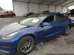 2021 Tesla Model 3 Standard Range Plus Blue vin: 5YJ3E1EAXMF871453