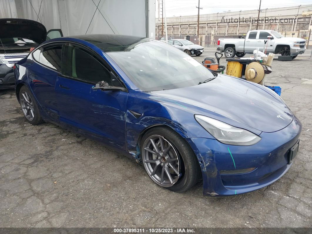 2021 Tesla Model 3 Standard Range Plus Синий vin: 5YJ3E1EAXMF871453