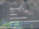 2021 Tesla Model 3 Standard Range Plus Blue vin: 5YJ3E1EAXMF871453