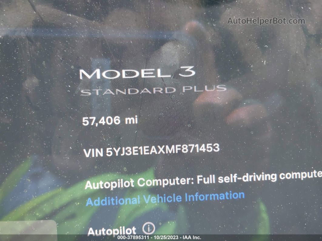 2021 Tesla Model 3 Standard Range Plus Синий vin: 5YJ3E1EAXMF871453