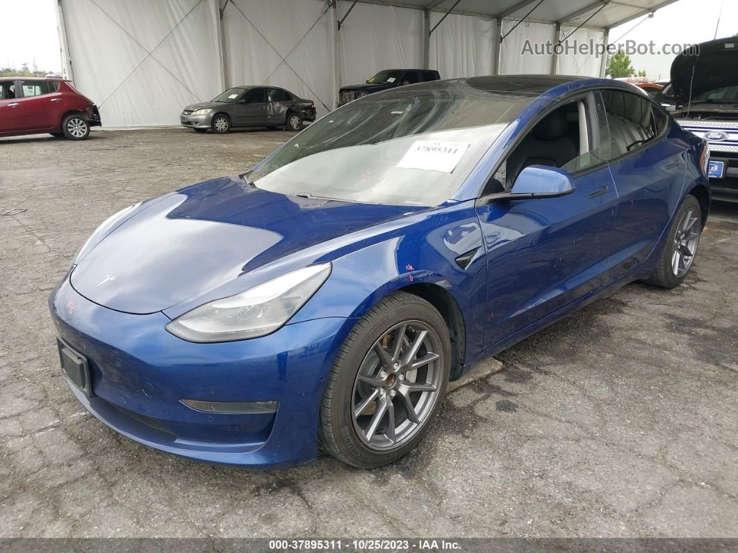 2021 Tesla Model 3 Standard Range Plus Blue vin: 5YJ3E1EAXMF871453