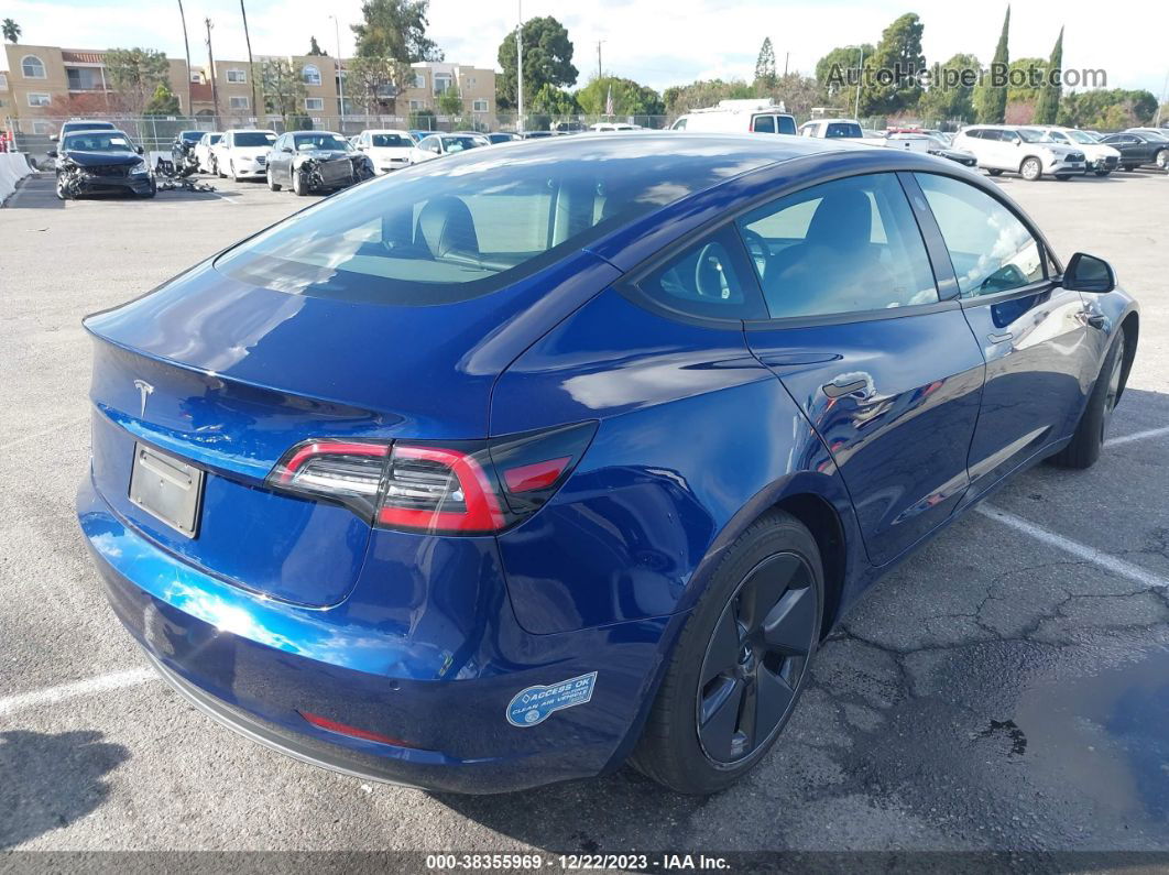 2021 Tesla Model 3 Standard Range Plus Rear-wheel Drive Blue vin: 5YJ3E1EAXMF943140