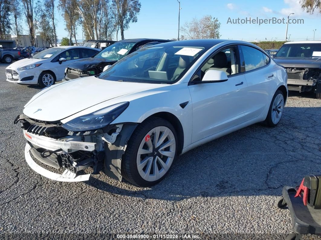 2021 Tesla Model 3 Standard Range Plus Rear-wheel Drive White vin: 5YJ3E1EAXMF982696