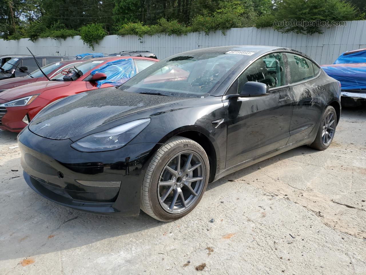 2022 Tesla Model 3  Black vin: 5YJ3E1EAXNF187665