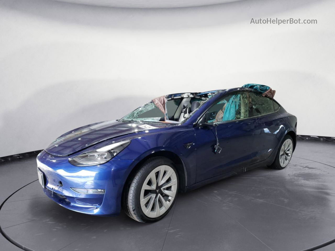 2022 Tesla Model 3  Blue vin: 5YJ3E1EAXNF191487