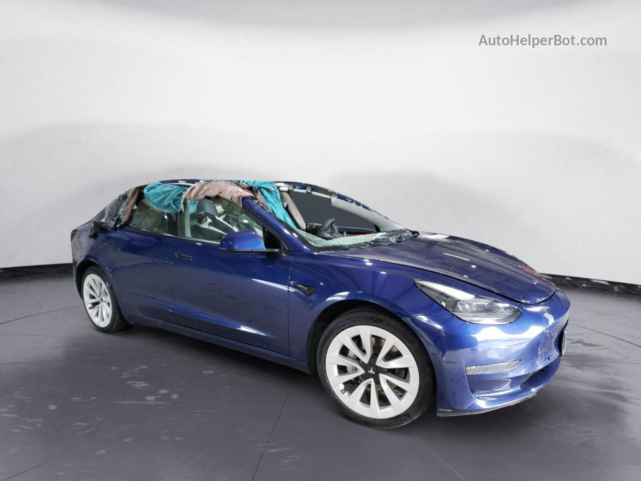 2022 Tesla Model 3  Blue vin: 5YJ3E1EAXNF191487