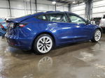 2022 Tesla Model 3 Blue vin: 5YJ3E1EAXNF192087