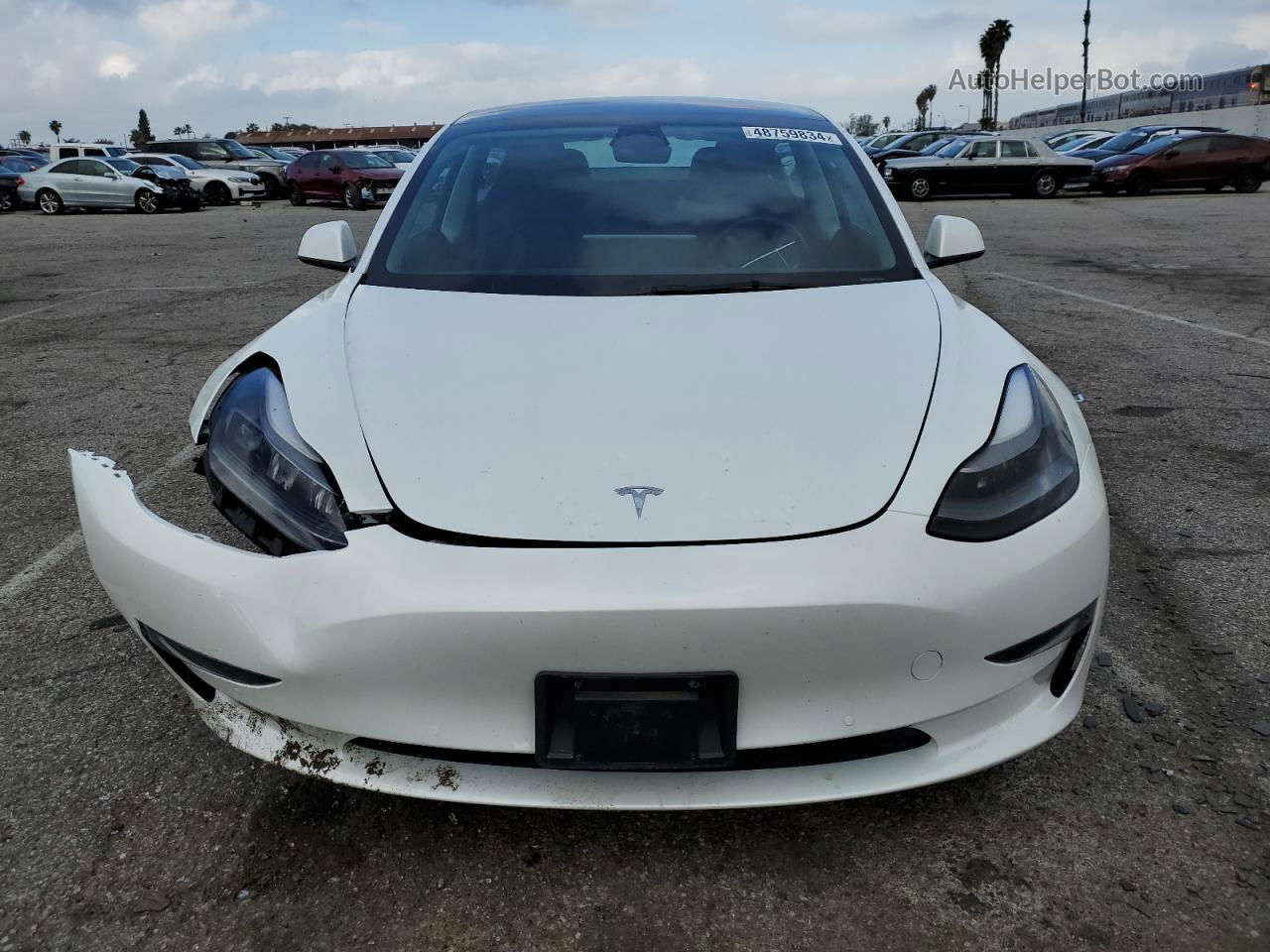 2022 Tesla Model 3  Белый vin: 5YJ3E1EAXNF242180