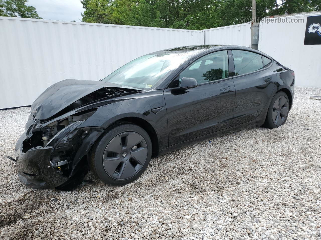 2022 Tesla Model 3  Black vin: 5YJ3E1EAXNF368751