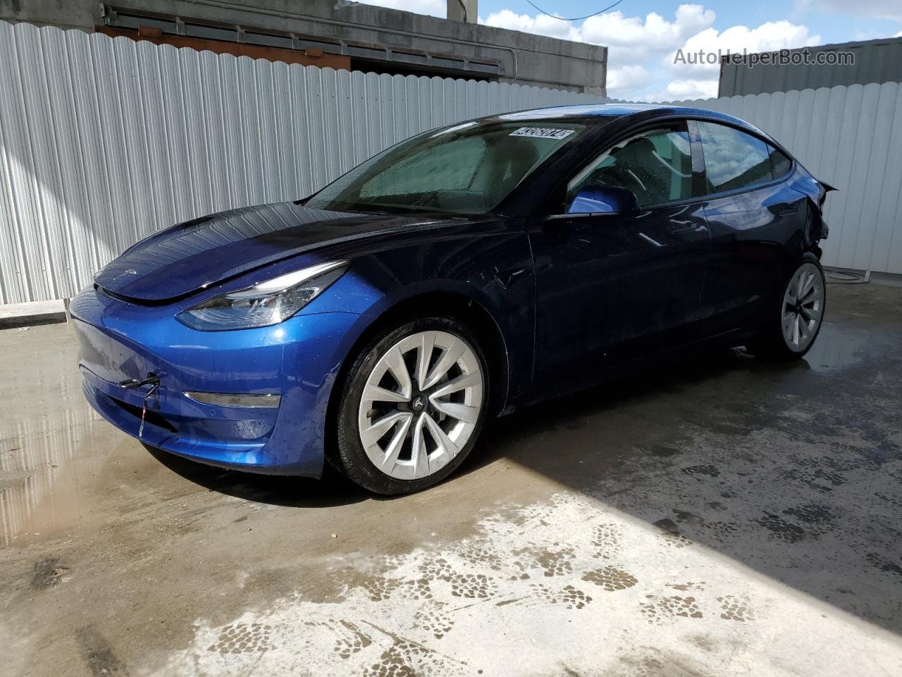 2022 Tesla Model 3  Синий vin: 5YJ3E1EAXNF369852