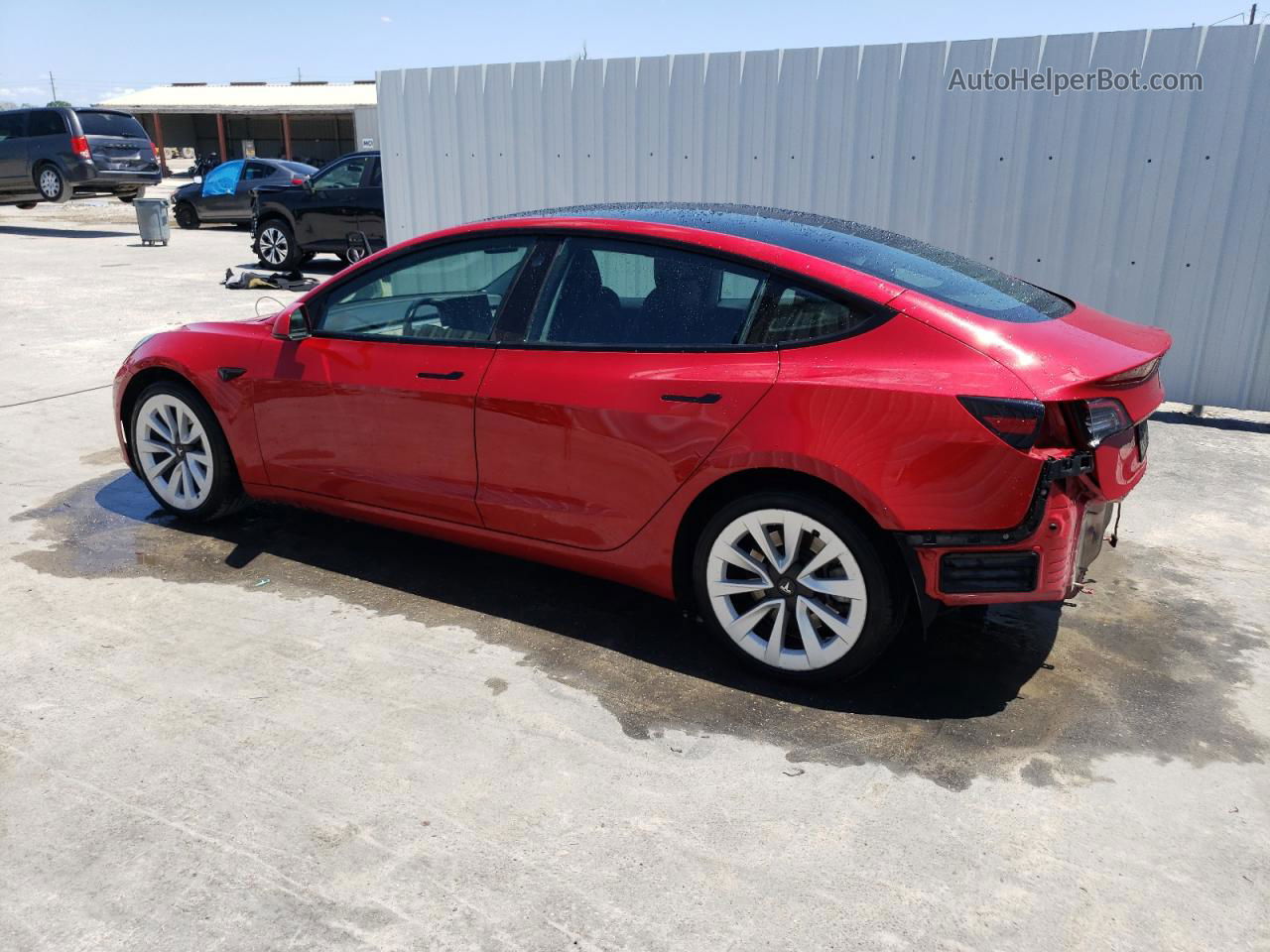 2022 Tesla Model 3  Red vin: 5YJ3E1EAXNF370094