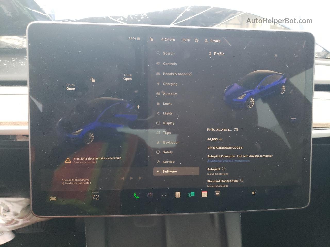 2022 Tesla Model 3  Blue vin: 5YJ3E1EAXNF370841