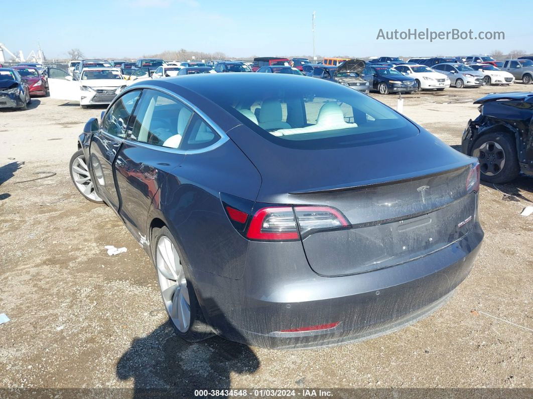 2018 Tesla Model 3 Long Range/performance Gray vin: 5YJ3E1EB0JF079168