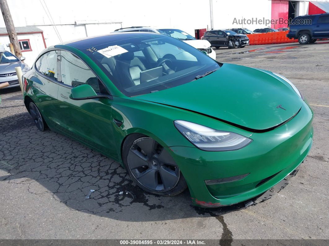 2018 Tesla Model 3 Long Range/performance Green vin: 5YJ3E1EB0JF091661