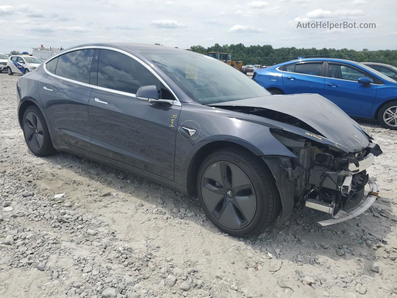 2018 Tesla Model 3  Угольный vin: 5YJ3E1EB0JF128529