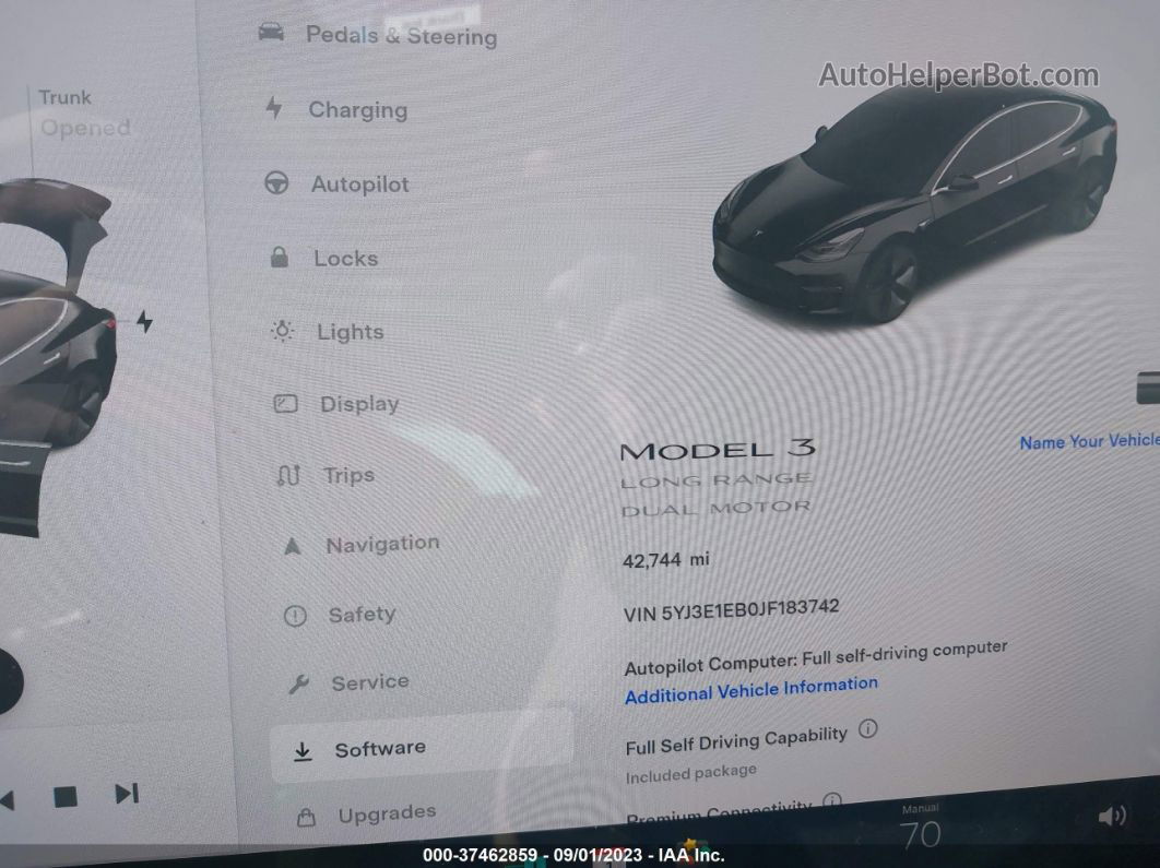 2018 Tesla Model 3 Long Range Black vin: 5YJ3E1EB0JF183742