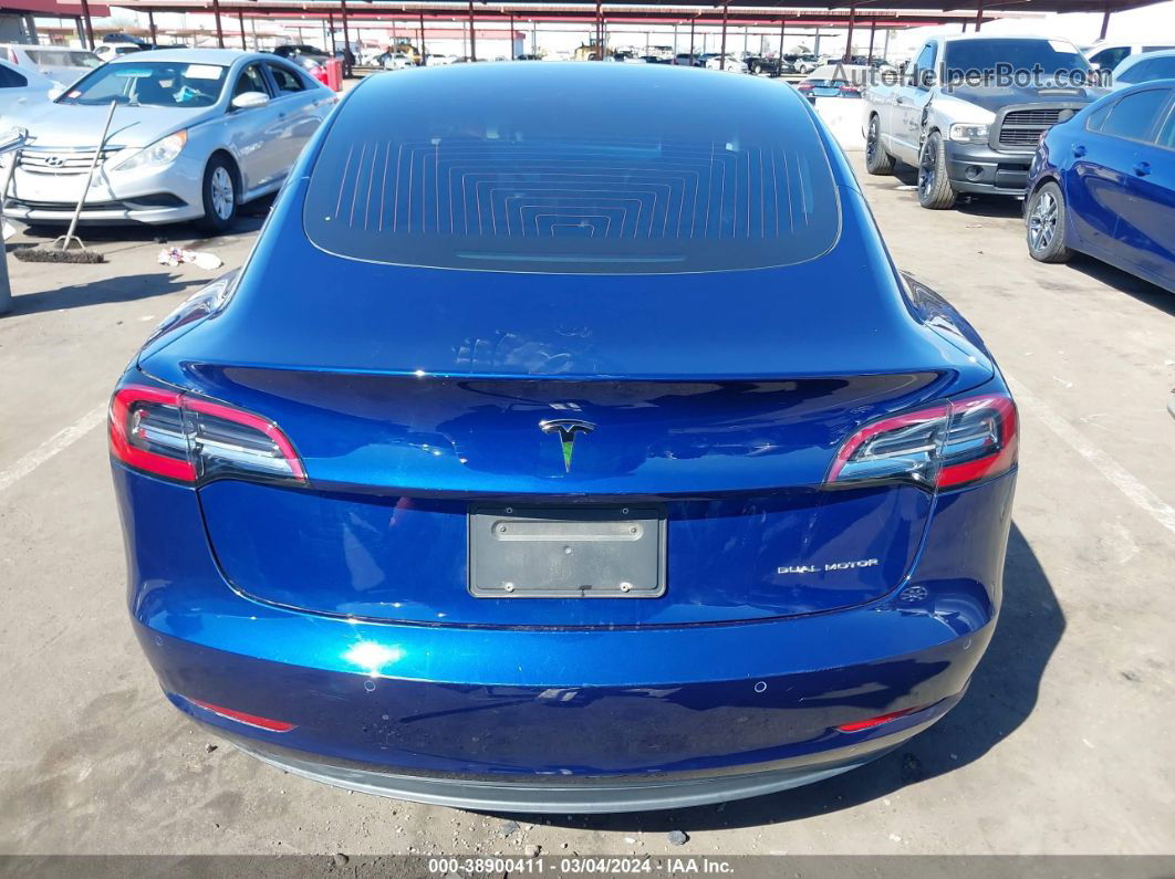 2019 Tesla Model 3 Long Range/performance Blue vin: 5YJ3E1EB0KF208544