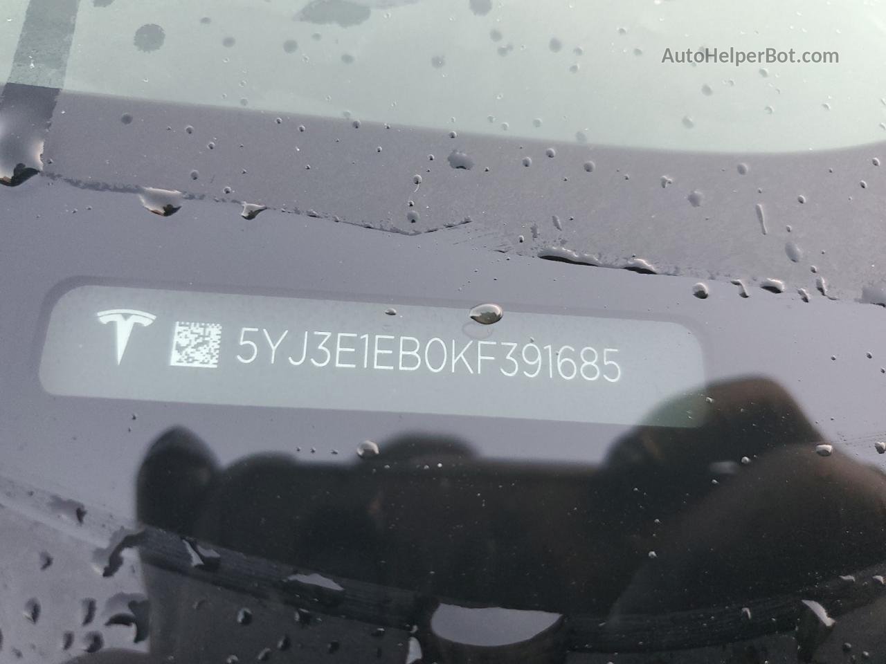 2019 Tesla Model 3  Серый vin: 5YJ3E1EB0KF391685