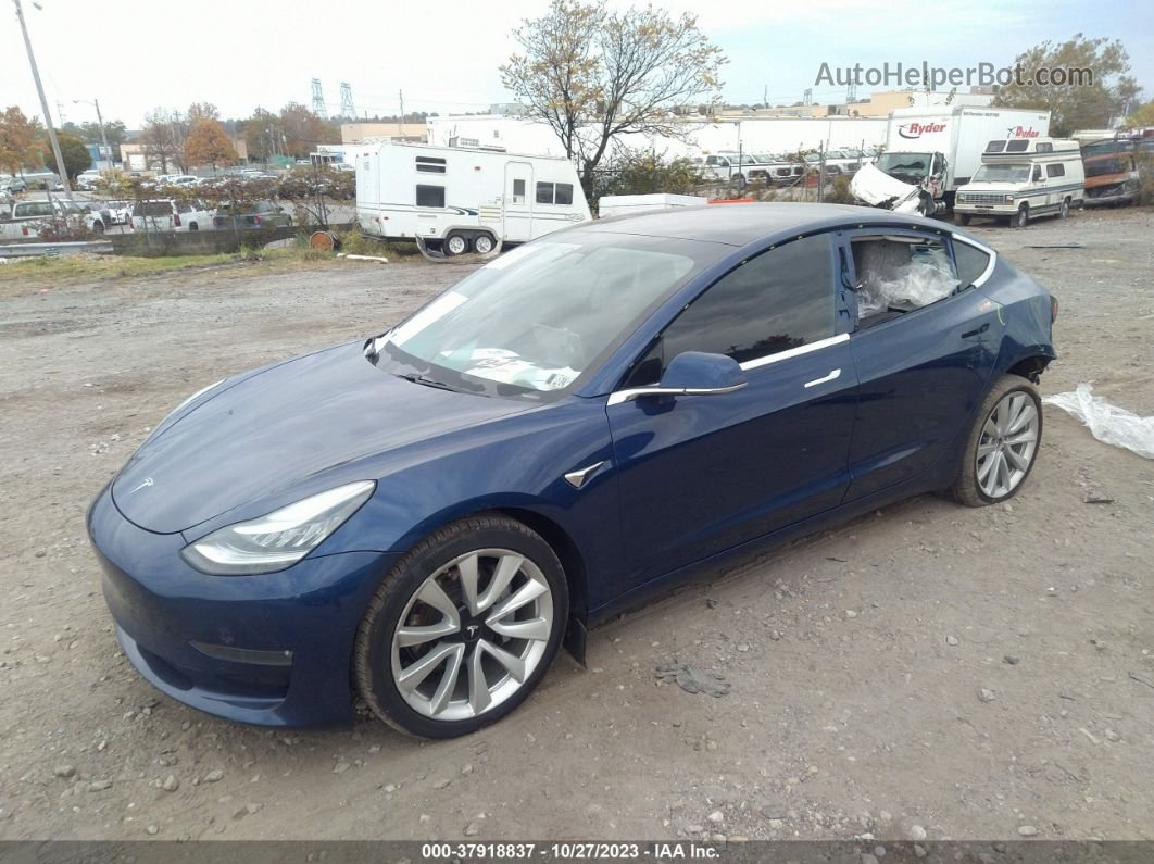 2019 Tesla Model 3 Long Range/performance Синий vin: 5YJ3E1EB0KF418609