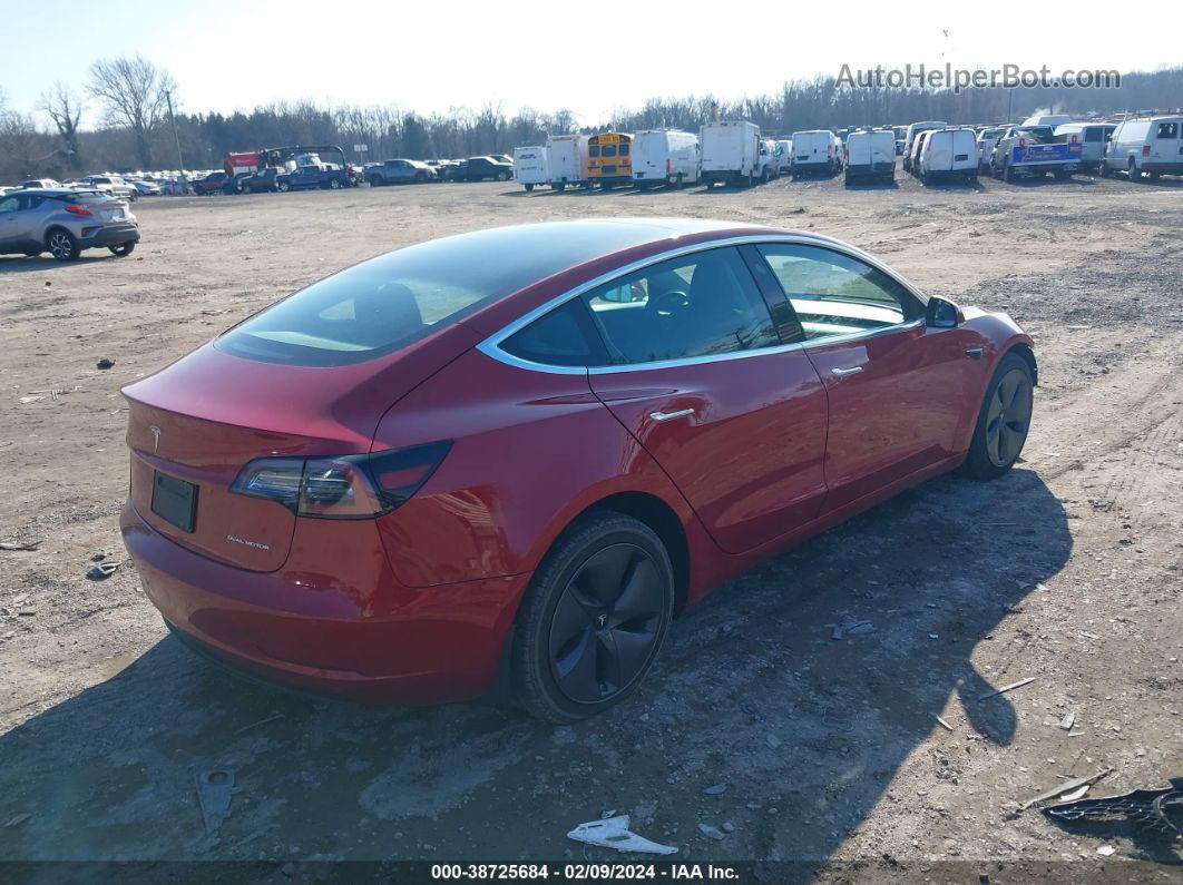 2019 Tesla Model 3 Long Range/performance Red vin: 5YJ3E1EB0KF464859