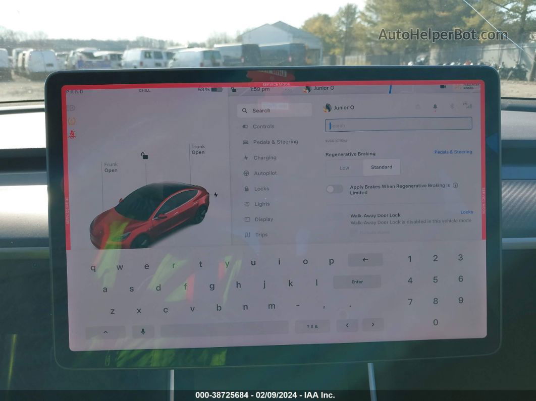 2019 Tesla Model 3 Long Range/performance Red vin: 5YJ3E1EB0KF464859