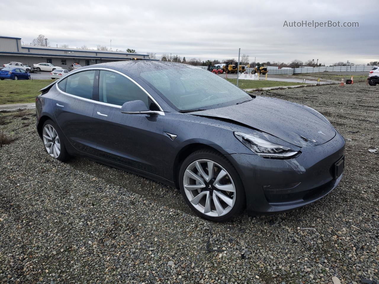 2019 Tesla Model 3  Gray vin: 5YJ3E1EB0KF534554