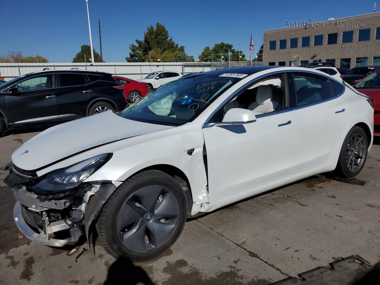 2020 Tesla Model 3  White vin: 5YJ3E1EB0LF651486