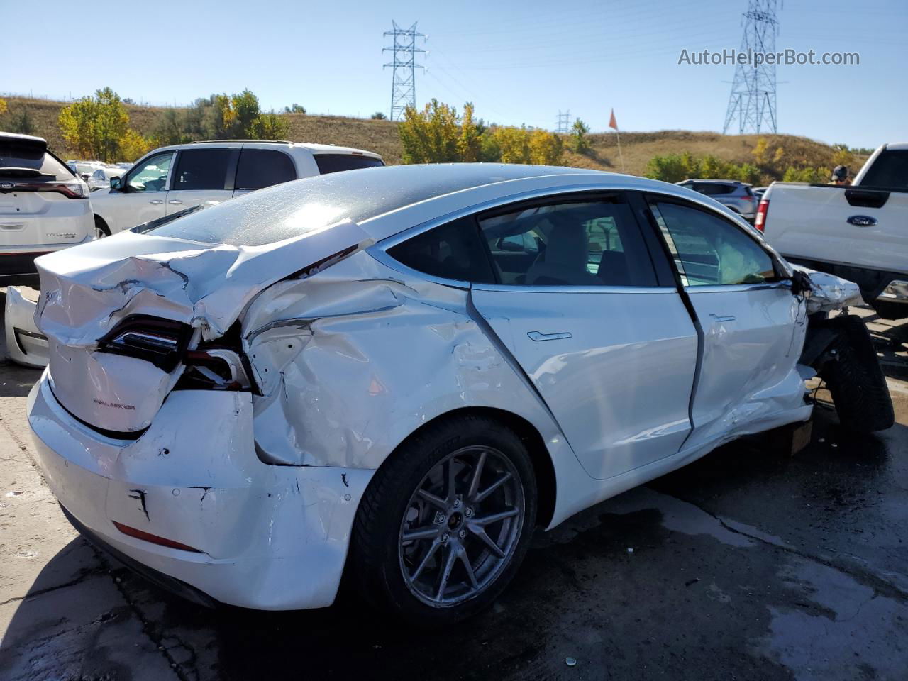 2020 Tesla Model 3  White vin: 5YJ3E1EB0LF651486