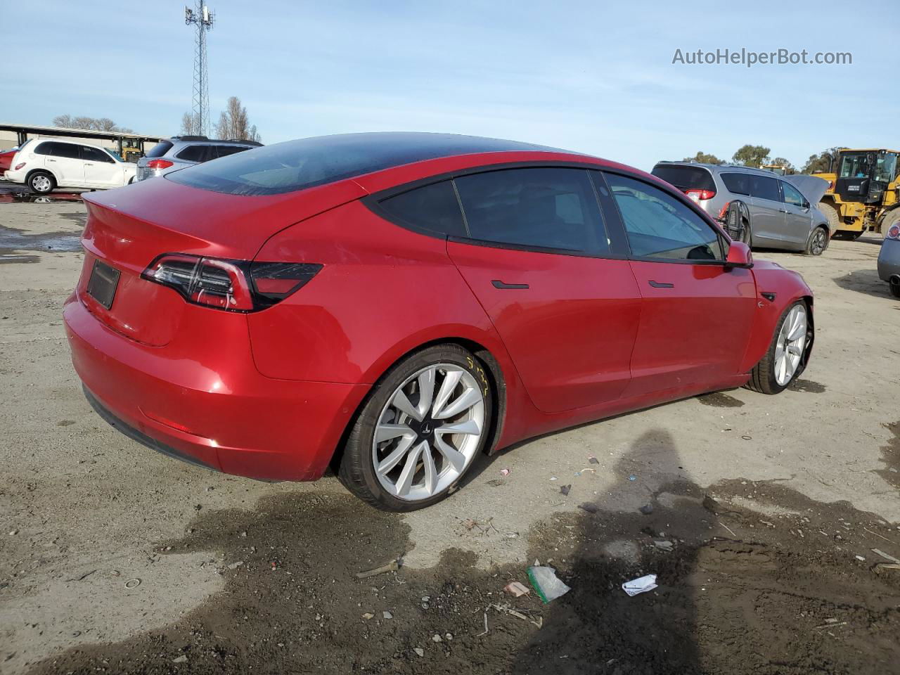 2020 Tesla Model 3  Красный vin: 5YJ3E1EB0LF717275