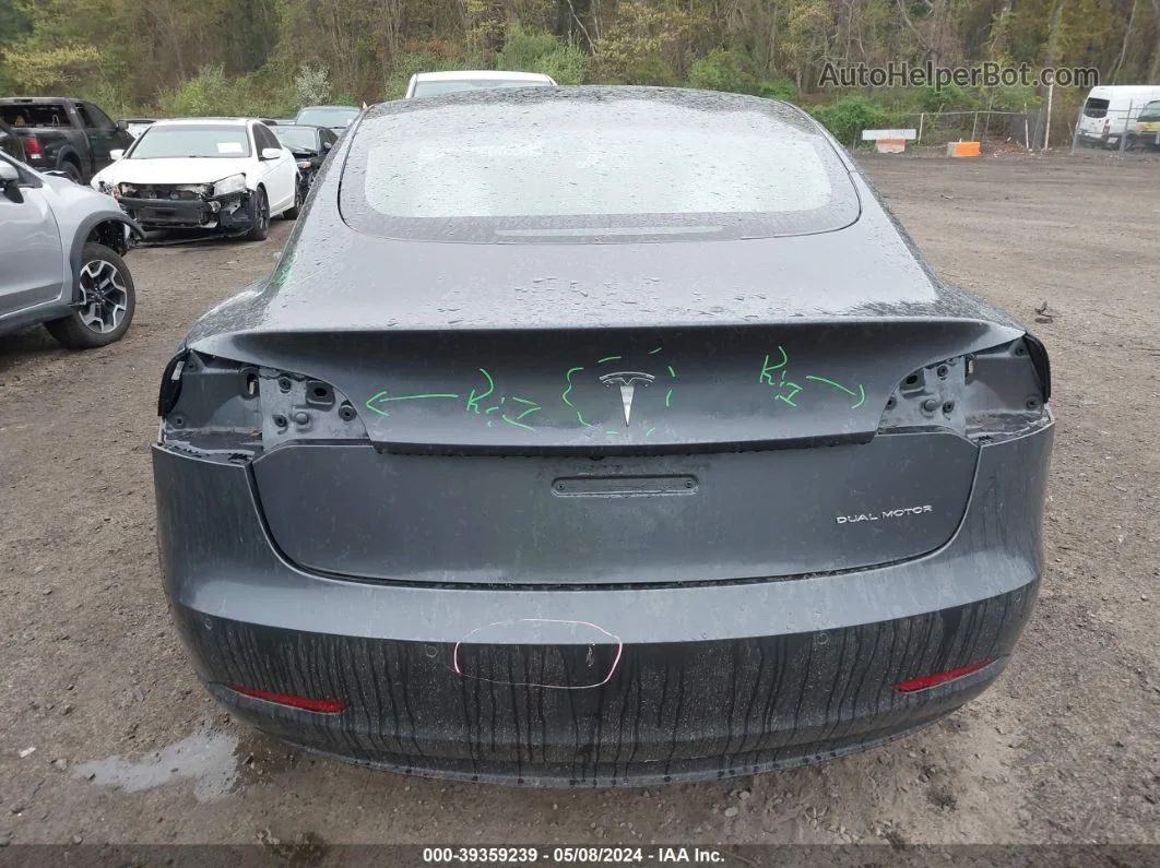 2021 Tesla Model 3 Long Range Dual Motor All-wheel Drive Gray vin: 5YJ3E1EB0MF035711