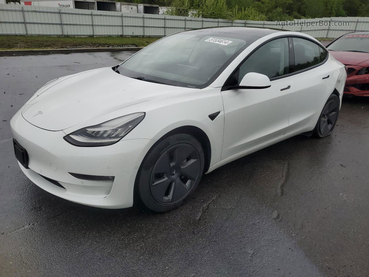 2021 Tesla Model 3  White vin: 5YJ3E1EB0MF858266