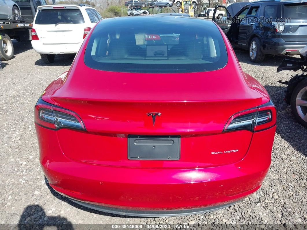 2021 Tesla Model 3 Long Range Dual Motor All-wheel Drive Red vin: 5YJ3E1EB0MF875441