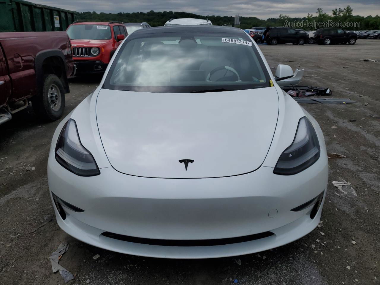 2022 Tesla Model 3  White vin: 5YJ3E1EB0NF118430