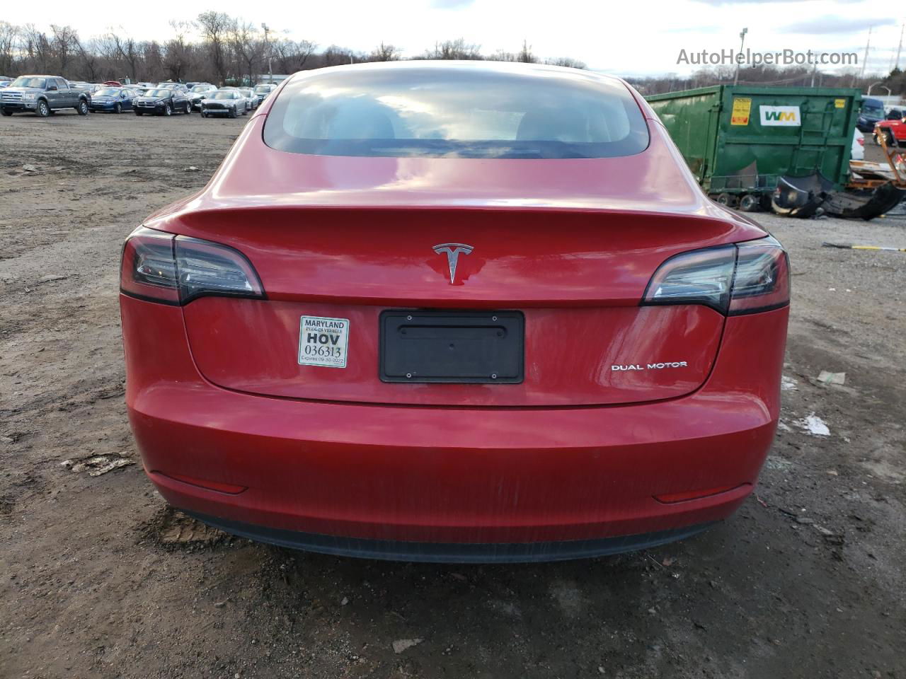 2022 Tesla Model 3  Red vin: 5YJ3E1EB0NF172889