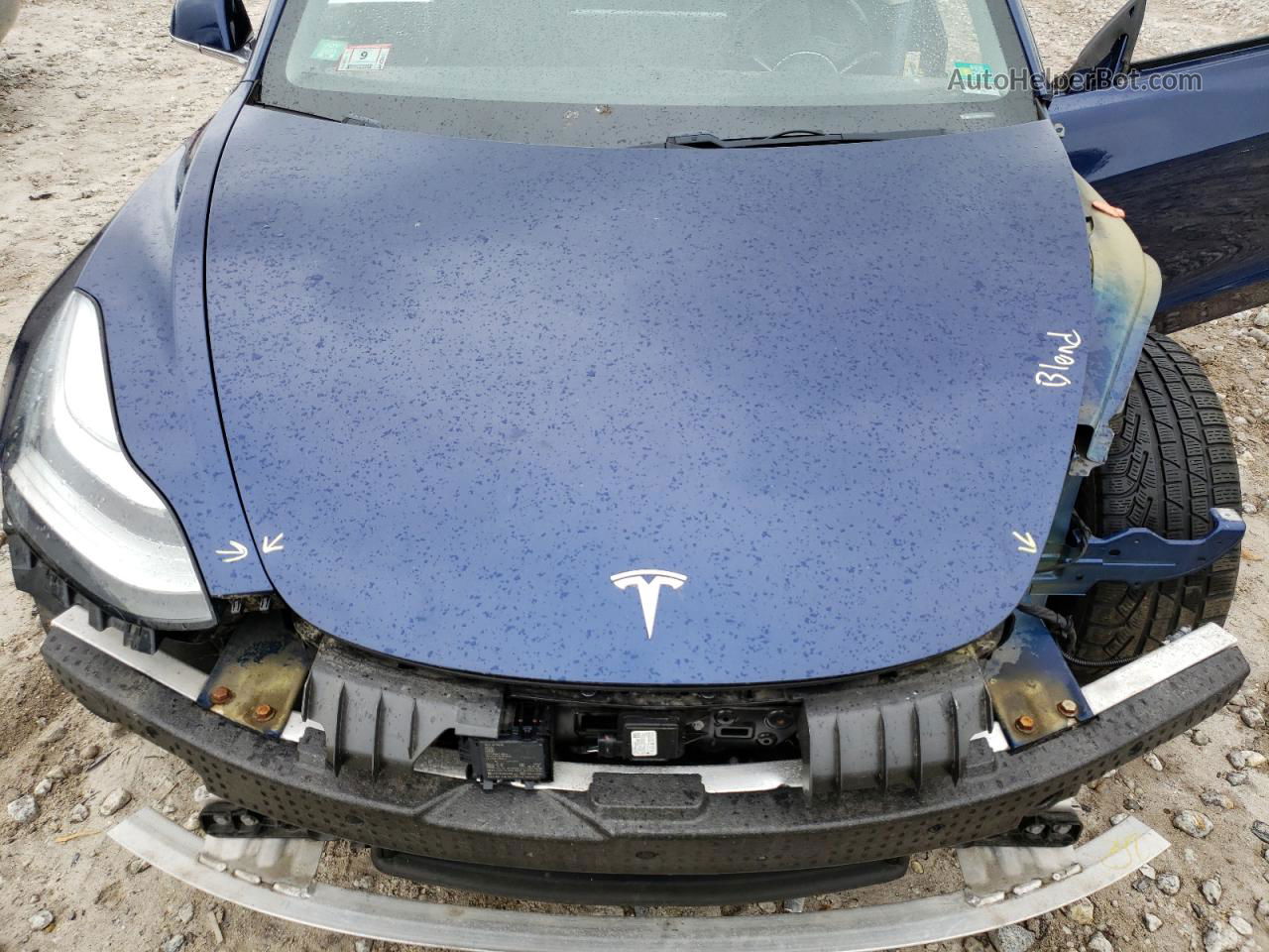 2018 Tesla Model 3  Синий vin: 5YJ3E1EB1JF063612