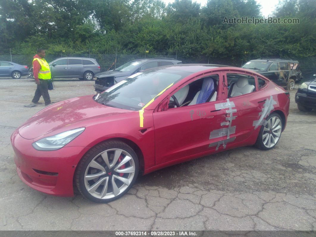 2018 Tesla Model 3 Performance/long Range Red vin: 5YJ3E1EB1JF079888