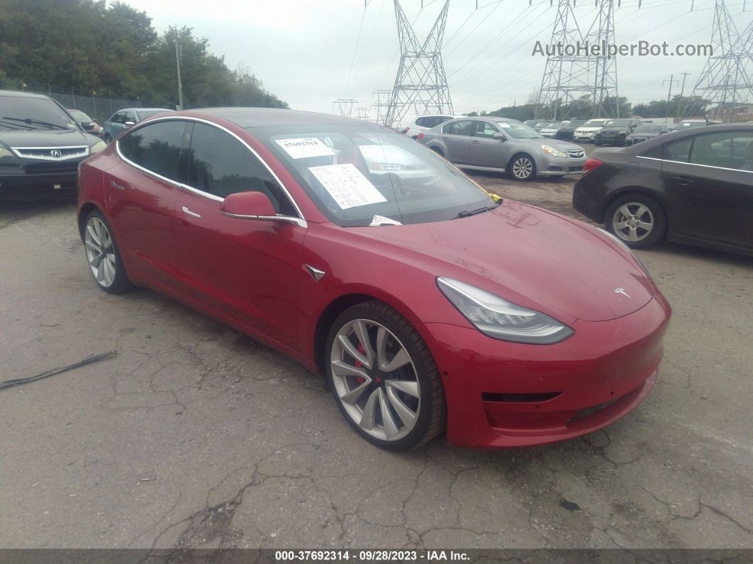 2018 Tesla Model 3 Performance/long Range Red vin: 5YJ3E1EB1JF079888