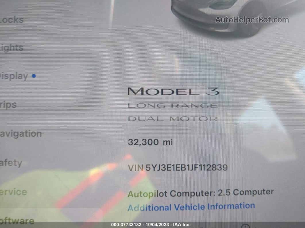 2018 Tesla Model 3 Long Range Silver vin: 5YJ3E1EB1JF112839