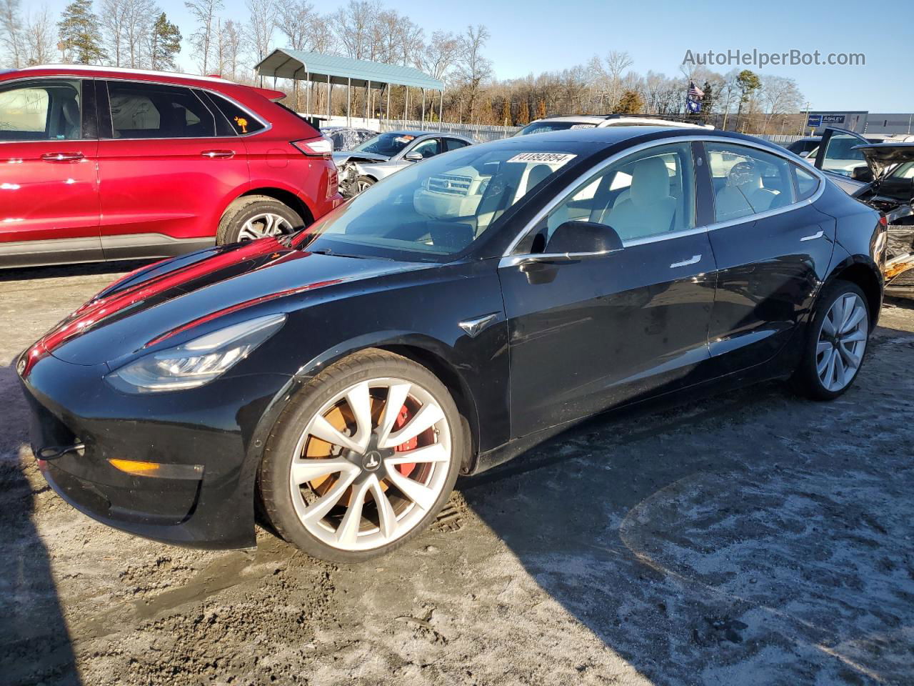 2018 Tesla Model 3  Черный vin: 5YJ3E1EB1JF171020