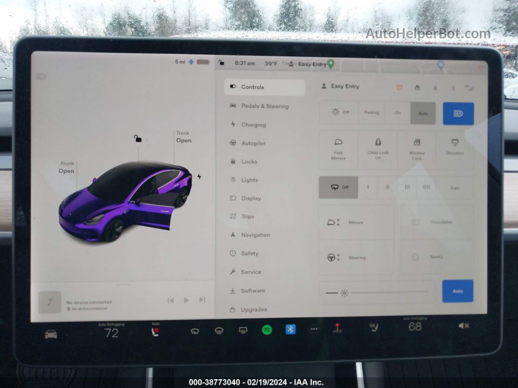 2019 Tesla Model 3 Long Range/performance Black vin: 5YJ3E1EB1KF208794