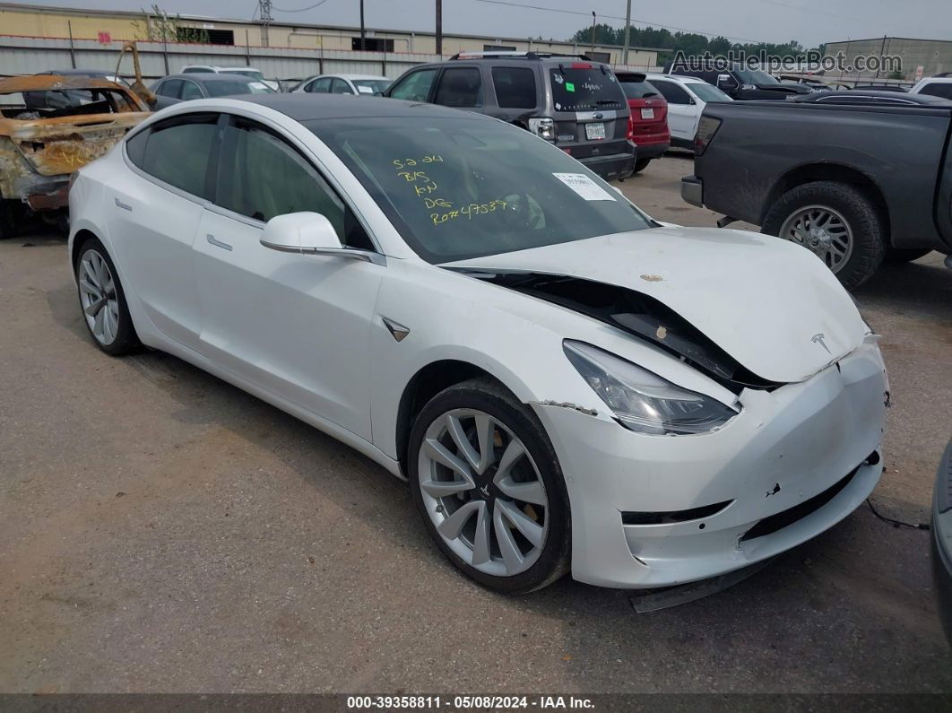 2019 Tesla Model 3 Long Range/performance White vin: 5YJ3E1EB1KF365130