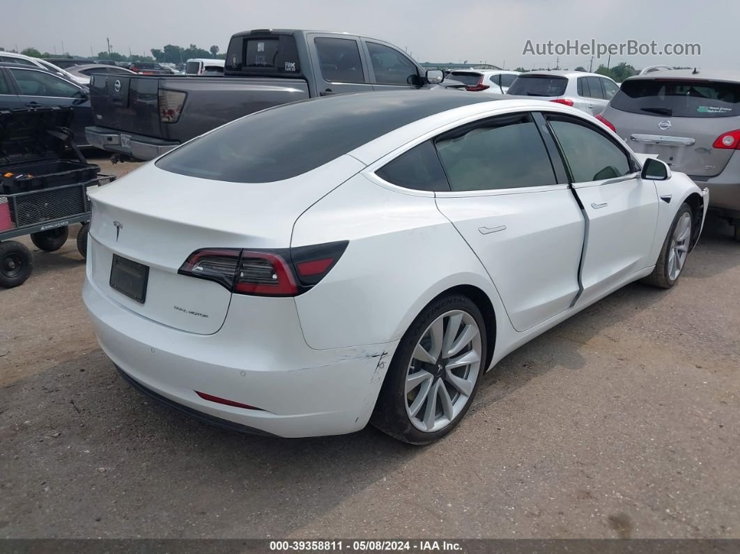 2019 Tesla Model 3 Long Range/performance White vin: 5YJ3E1EB1KF365130