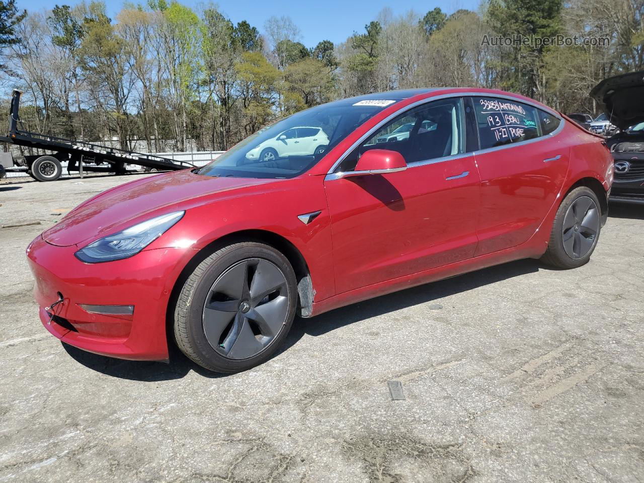 2019 Tesla Model 3  Red vin: 5YJ3E1EB1KF408204