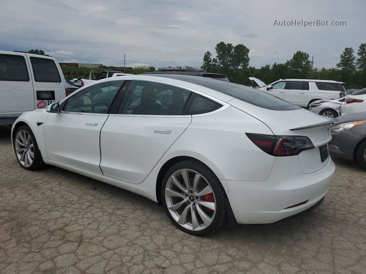 2019 Tesla Model 3  White vin: 5YJ3E1EB1KF487051