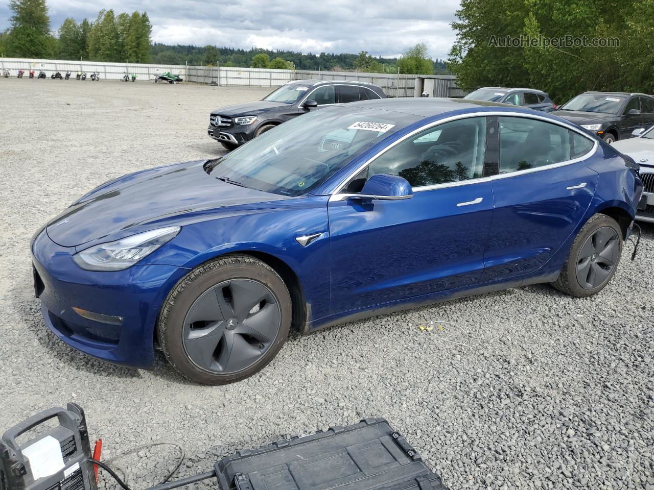 2019 Tesla Model 3  Blue vin: 5YJ3E1EB1KF497210