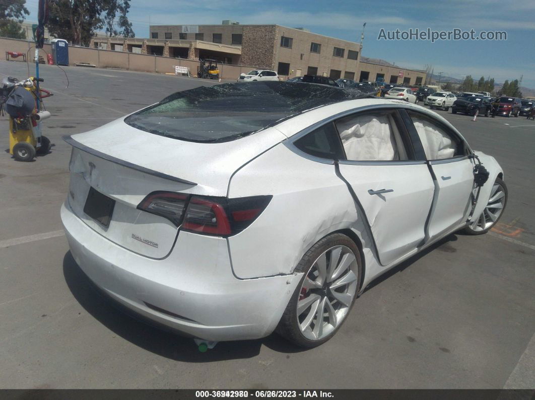 2019 Tesla Model 3 Performance/long Range White vin: 5YJ3E1EB1KF513938