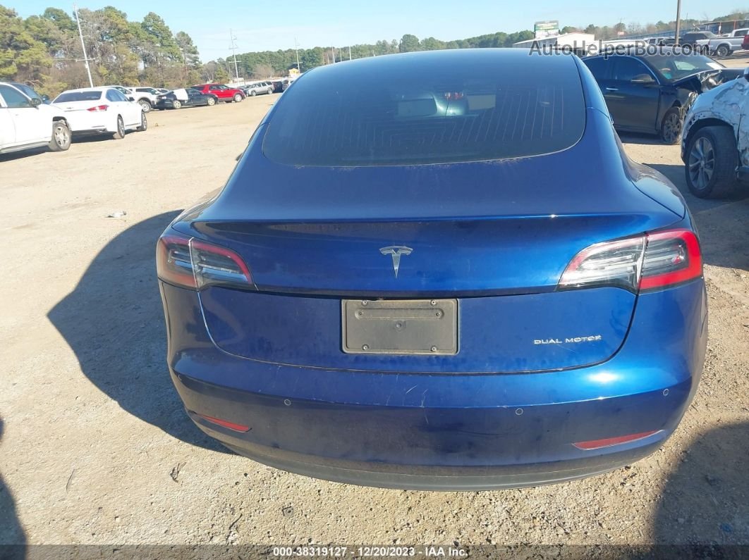 2020 Tesla Model 3 Long Range Dual Motor All-wheel Drive Blue vin: 5YJ3E1EB1LF626631